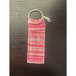 Handmade Chapstick Holder for Purse Bag Charm Keychain Lighter Holder Pink Clip